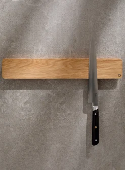 White oak magnetic knife block