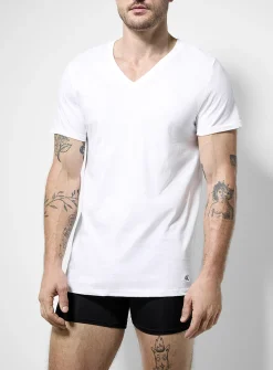 White pure cotton V-neck undershirts