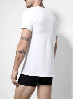 White pure cotton V-neck undershirts