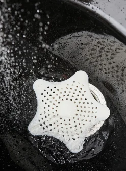White starfish drain hair catcher