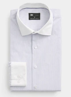 White-collar striped shirt