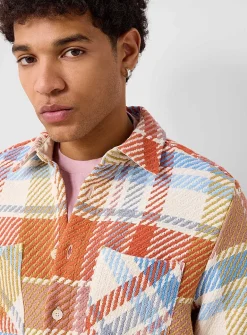Whiting colourful check knit overshirt