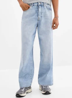Wide bleached high-rise jean