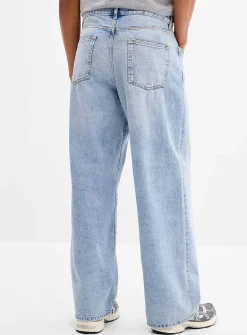 Wide bleached high-rise jean