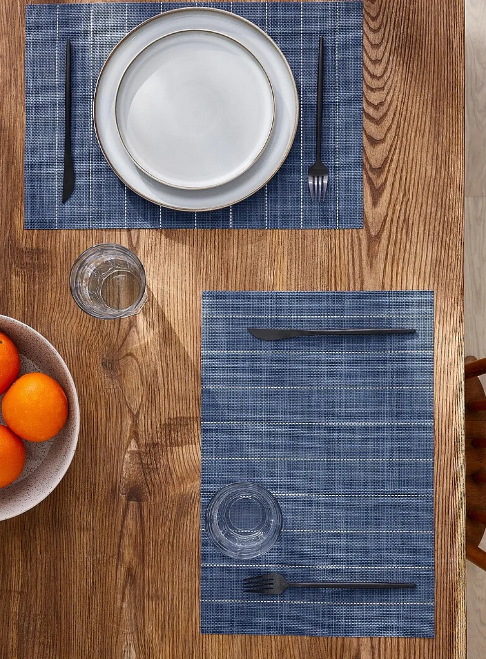 Wide stripes vinyl placemats
