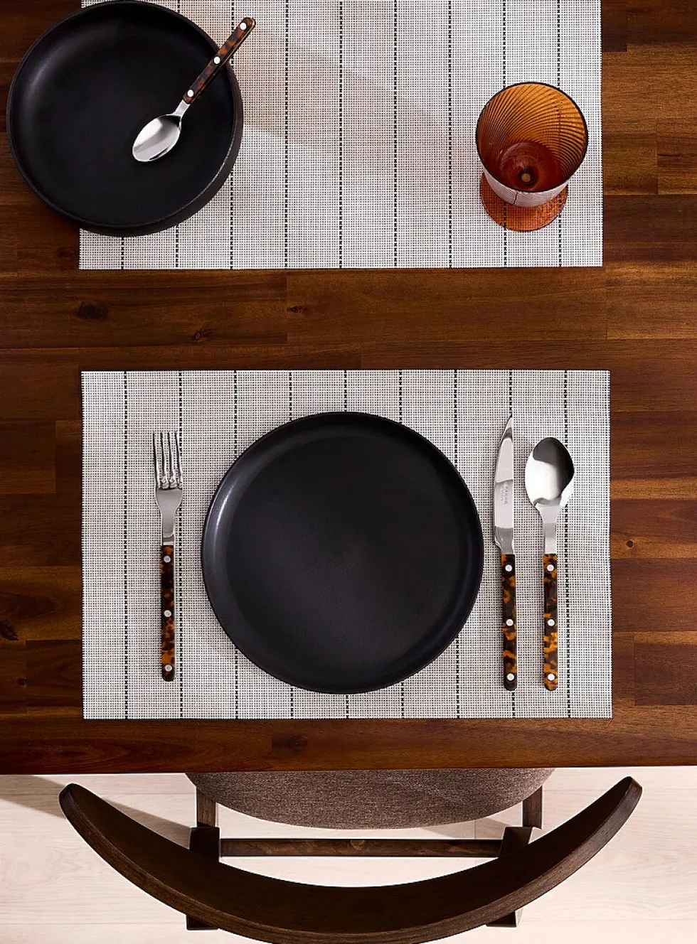 Wide stripes vinyl placemats