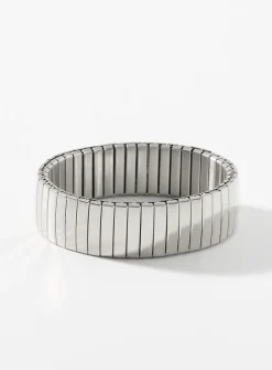 Wide watchband-style bracelet