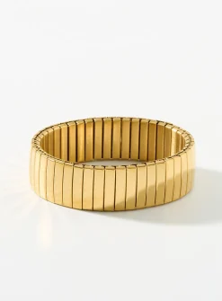 Wide watchband-style bracelet