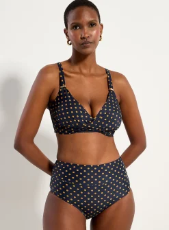 Wide-band high-rise bikini bottom