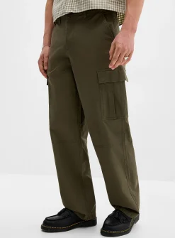 Wide-leg cargo chinos