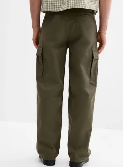 Wide-leg cargo chinos