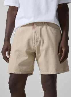 Wide-leg cotton canvas short