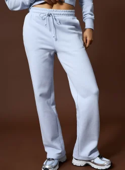 Wide-leg fleece jersey pant