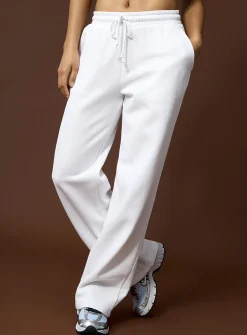 Wide-leg fleece jersey pant