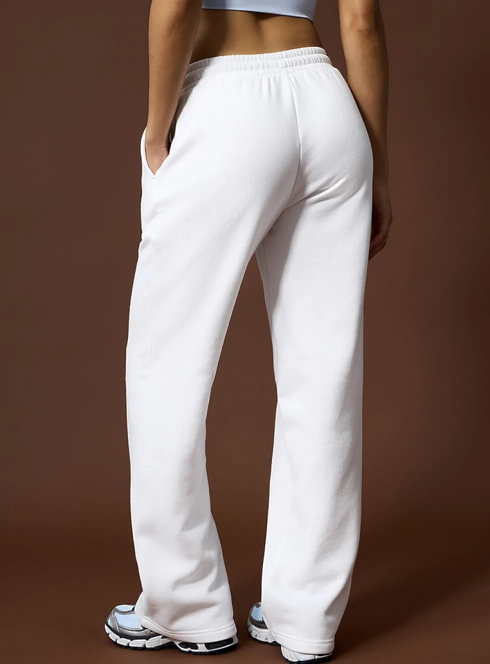 Wide-leg fleece jersey pant