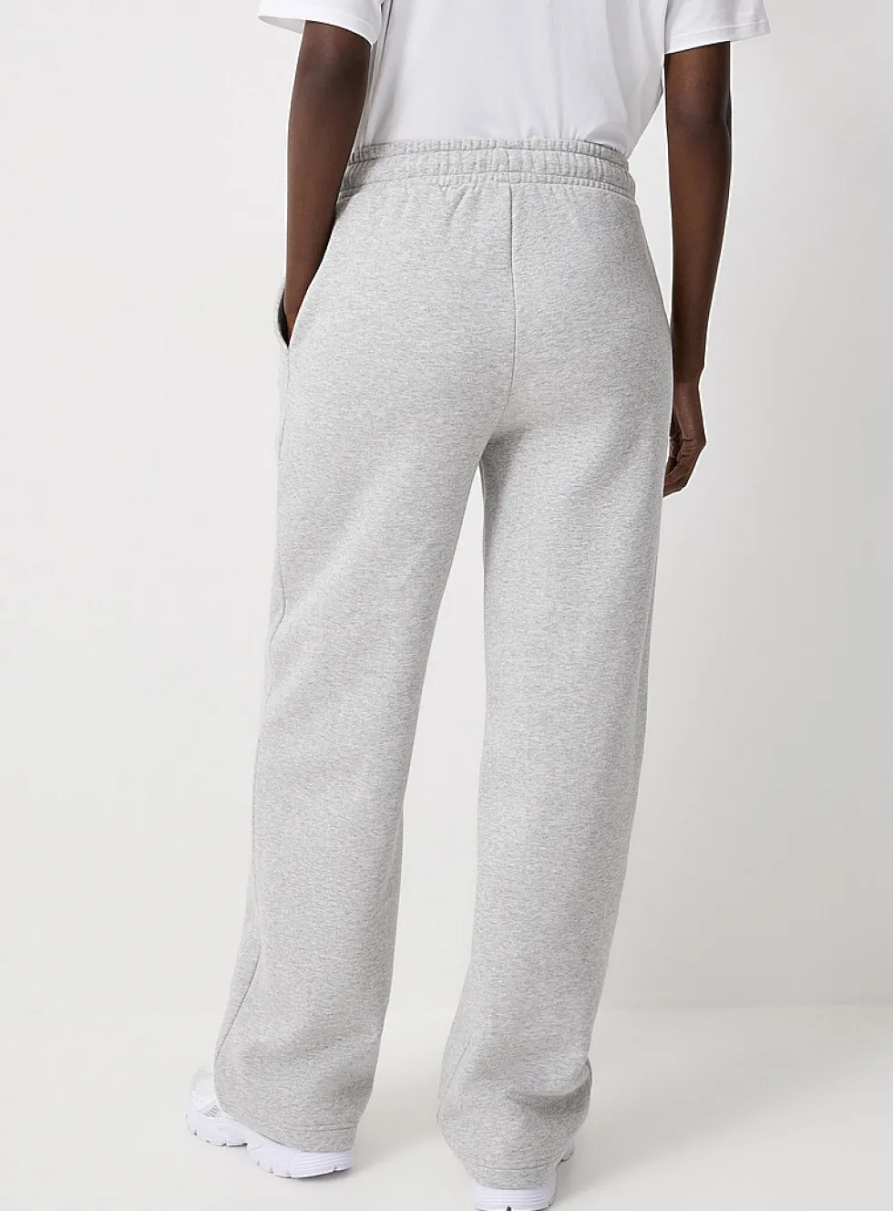 Wide-leg fleece jersey pant