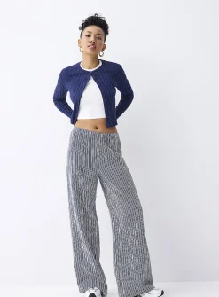 Wide-leg organic cotton gauze pant