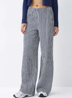 Wide-leg organic cotton gauze pant