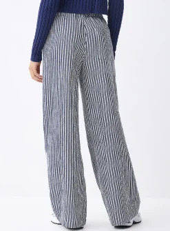 Wide-leg organic cotton gauze pant