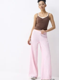 Wide-leg organic cotton gauze pant