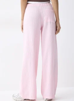 Wide-leg organic cotton gauze pant