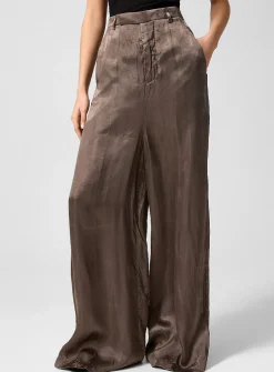 Wide-leg satiny pant