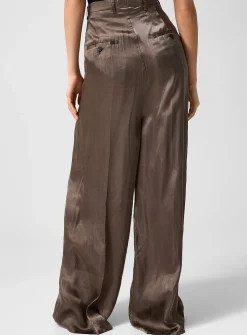 Wide-leg satiny pant
