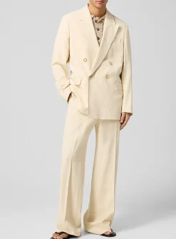 Wide-leg textured pant