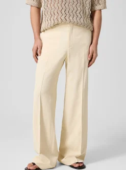 Wide-leg textured pant