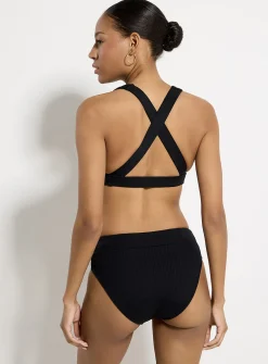 Wide-rib high-rise bikini