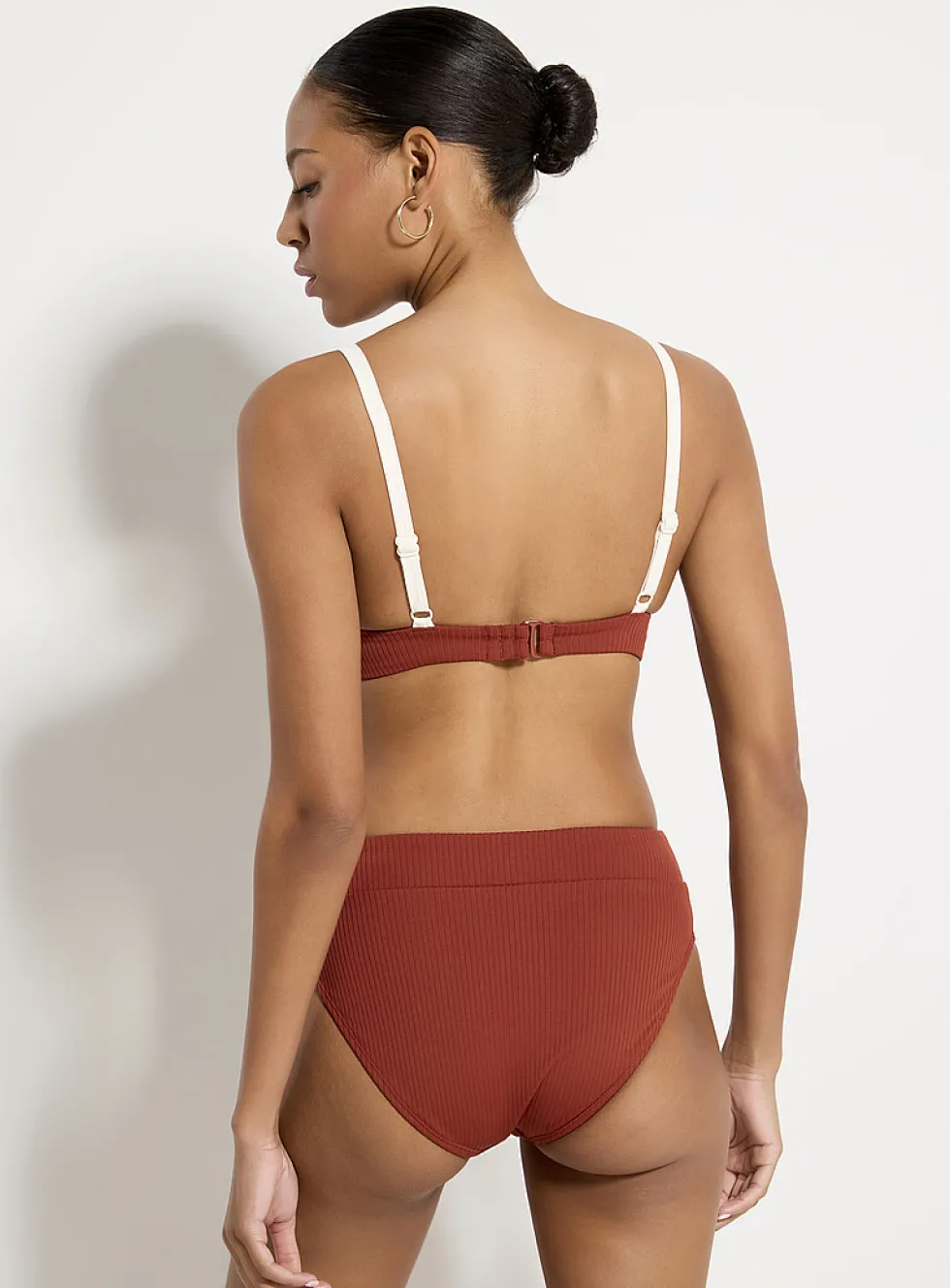 Wide-rib high-rise bikini