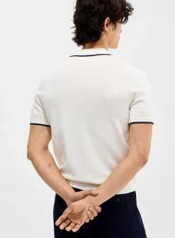Wide-rib knit polo