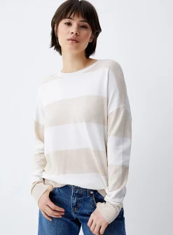 Wide-stripe sweater