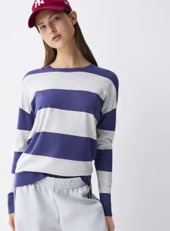 Wide-stripe sweater