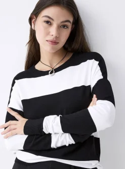 Wide-stripe sweater