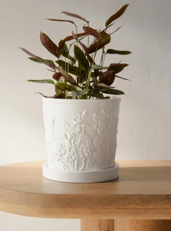 Wildflowers embossed planter