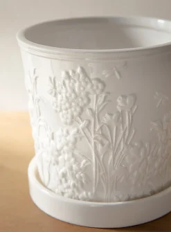 Wildflowers embossed planter
