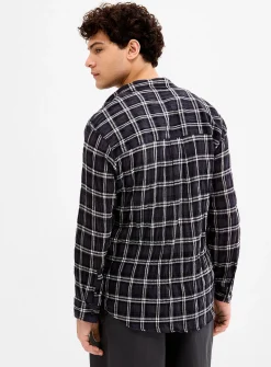 Windowpane check lightweight shirt