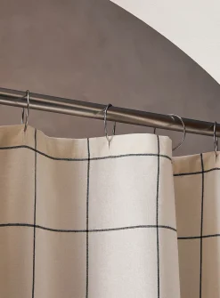 Windowpane checks shower curtain