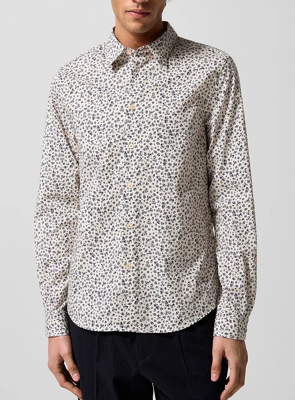 Windswept flowers poplin shirt