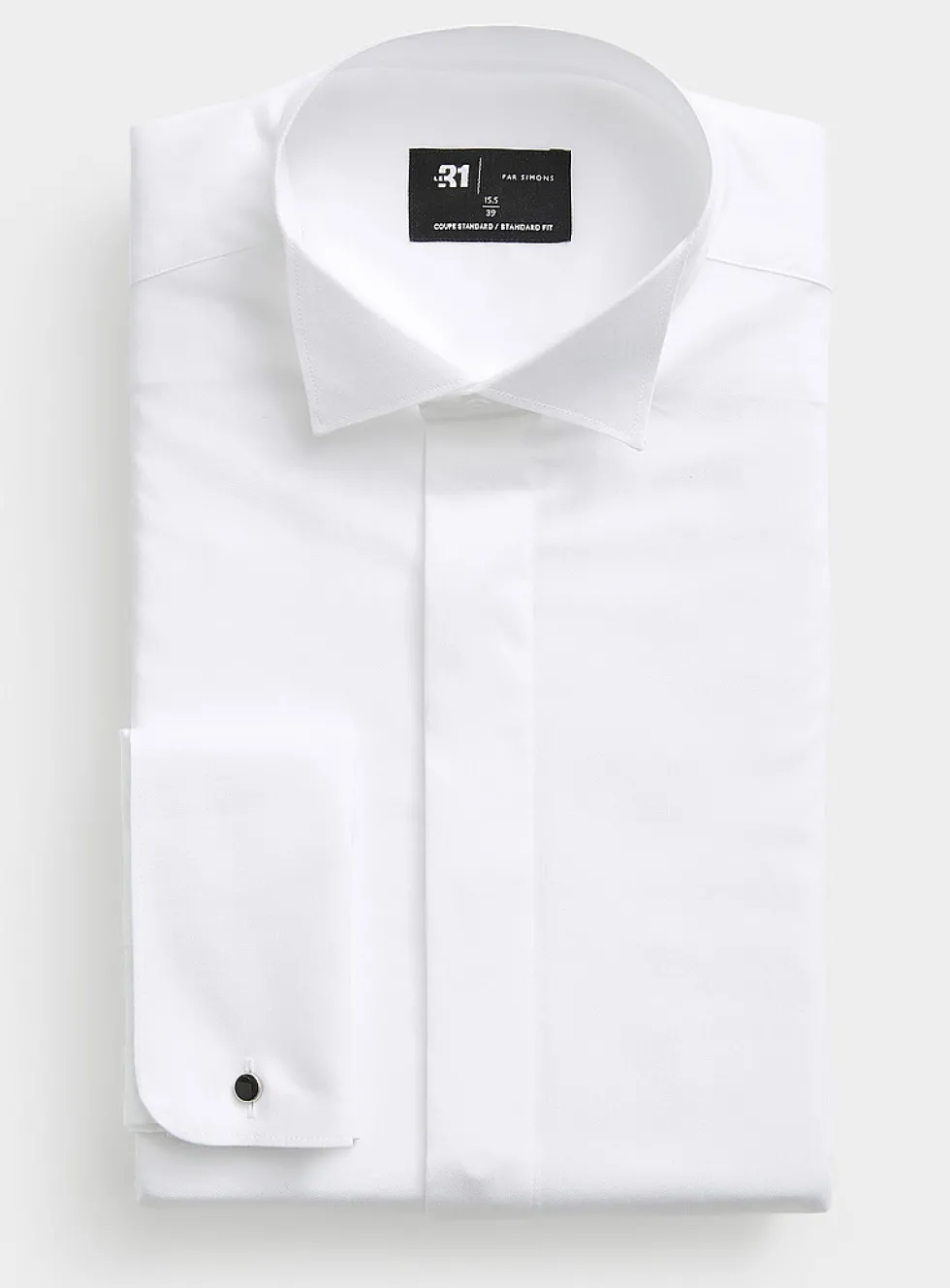 Wing collar tuxedo shirt