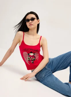 Winged heart cropped cami