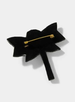 Winged insect embroidered brooch
