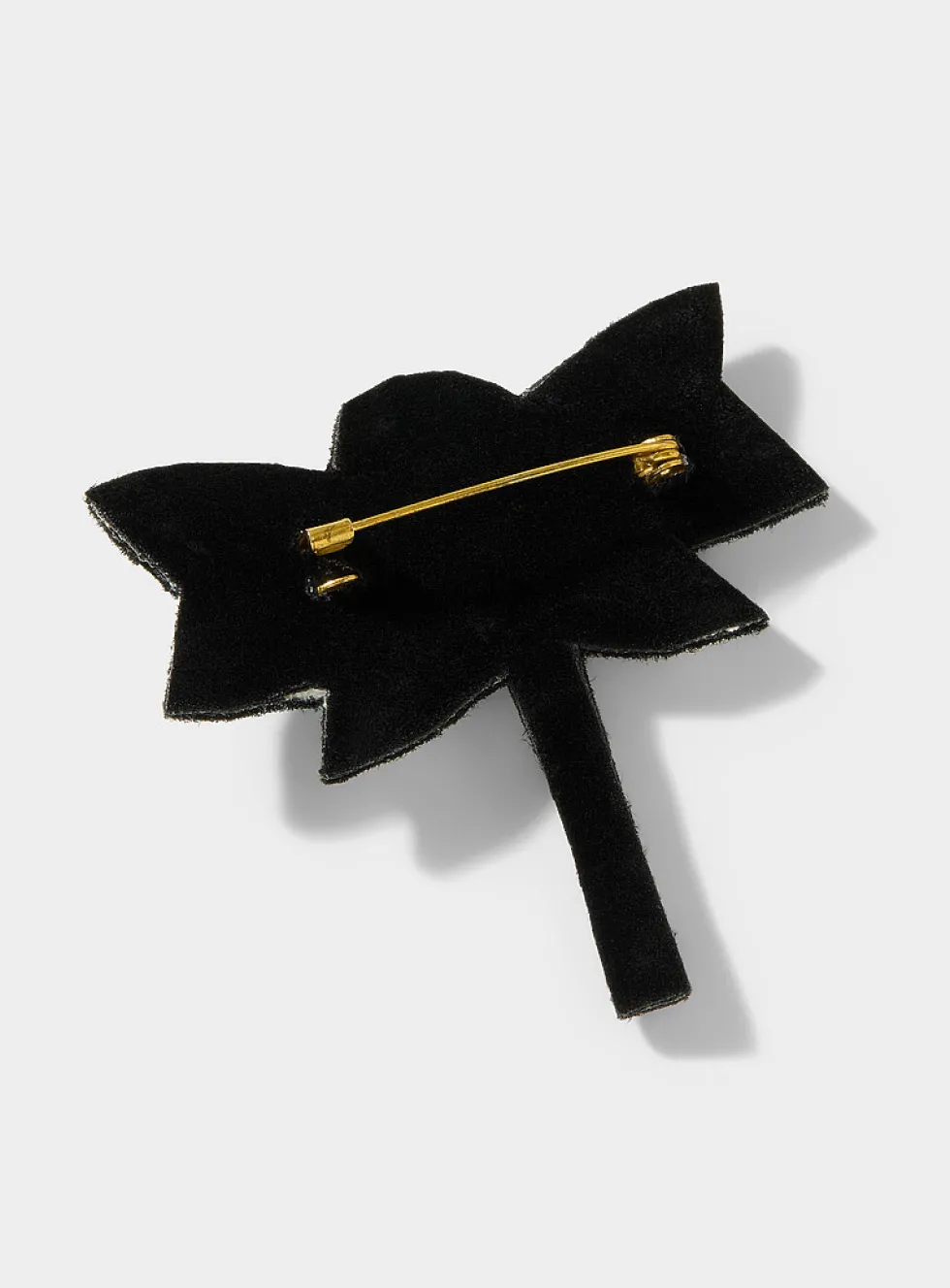 Winged insect embroidered brooch