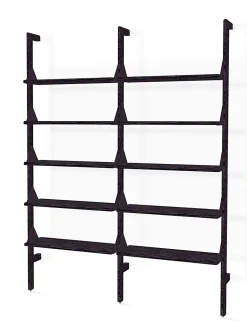 Wood and metal double shelf