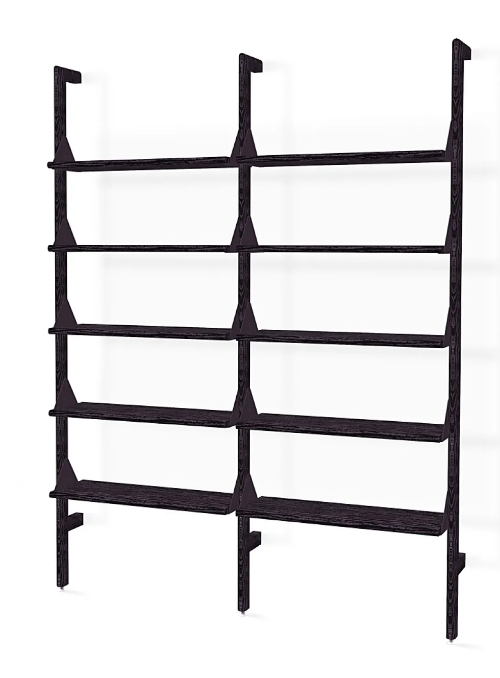 Wood and metal double shelf