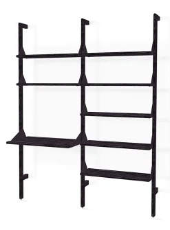 Wood and metal double shelf with desktop