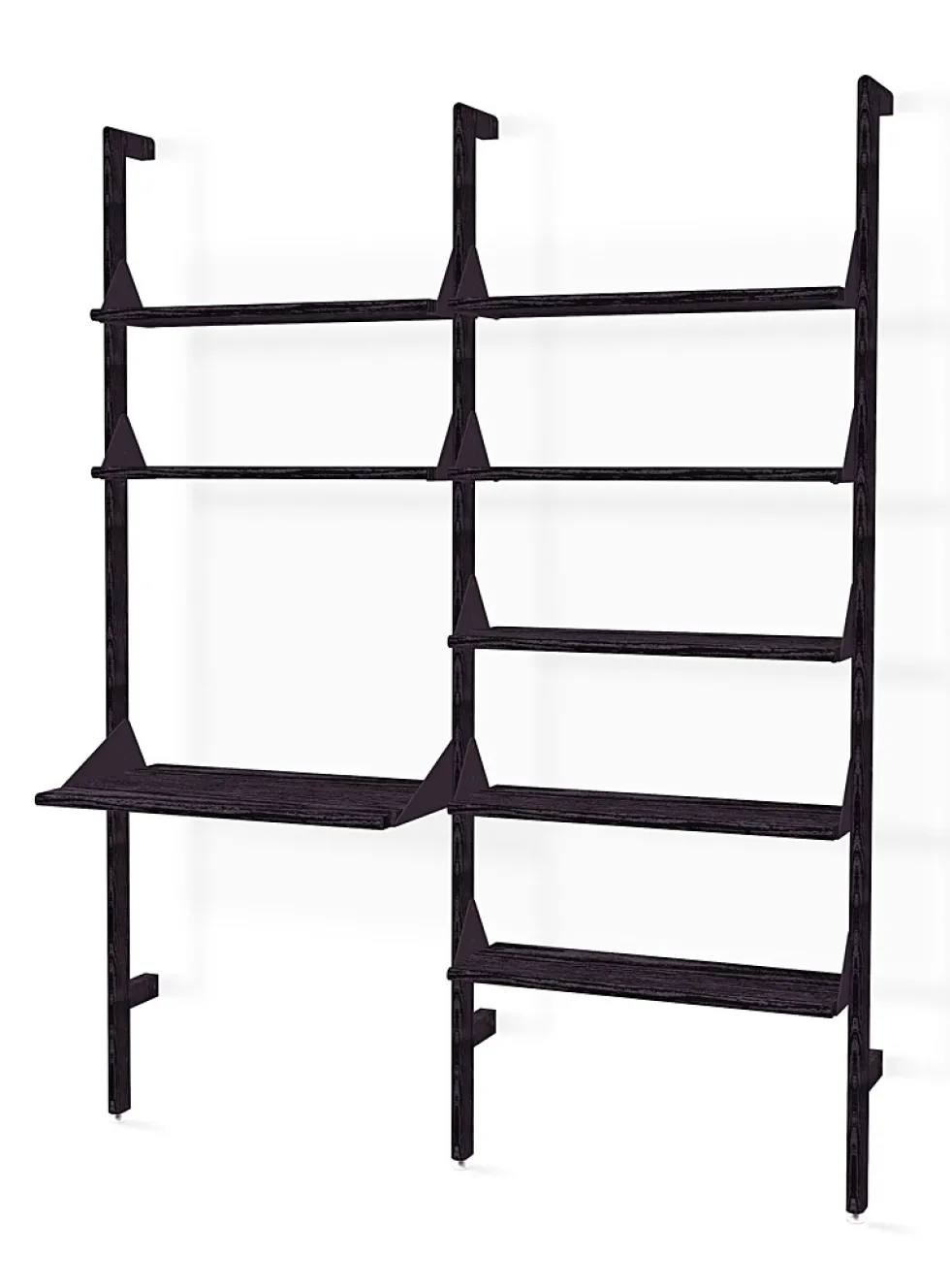 Wood and metal double shelf with desktop