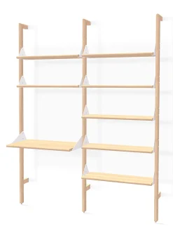 Wood and metal double shelf with desktop