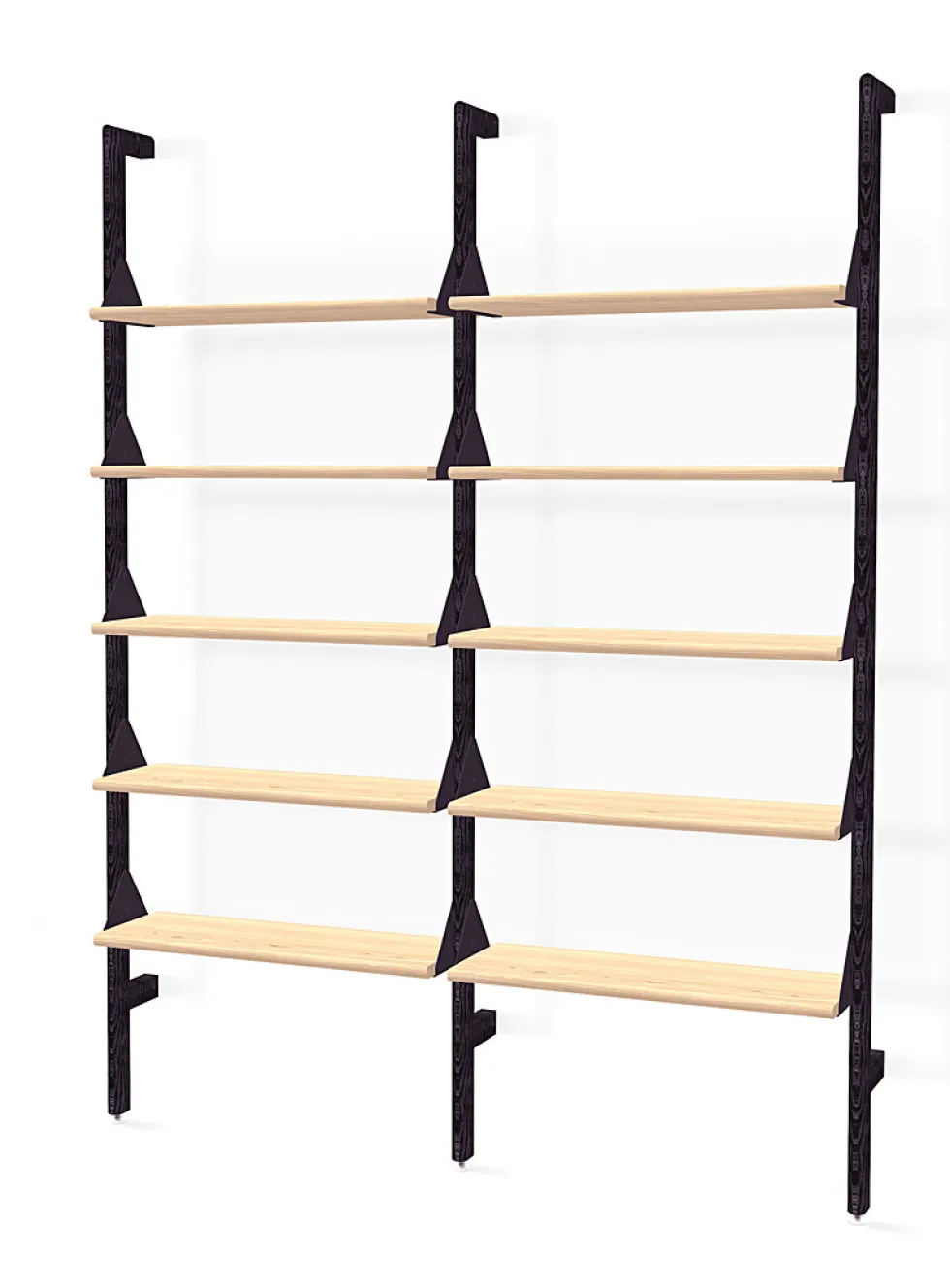 Wood and metal double shelf